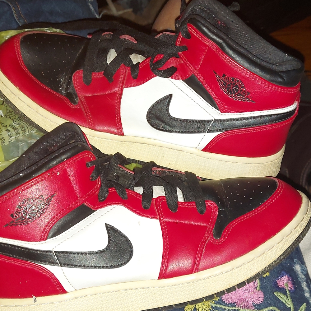 Red and Black Jordan 1 High-Top Sneakers